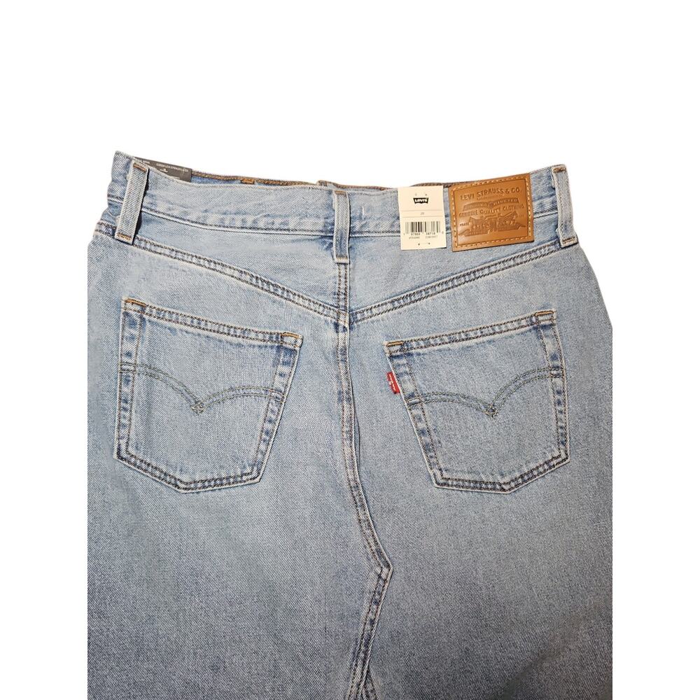 Levi's High Rise A Line Skirt Denim Light Wash Button Fly Women's Size 28 - Picture 7 of 10